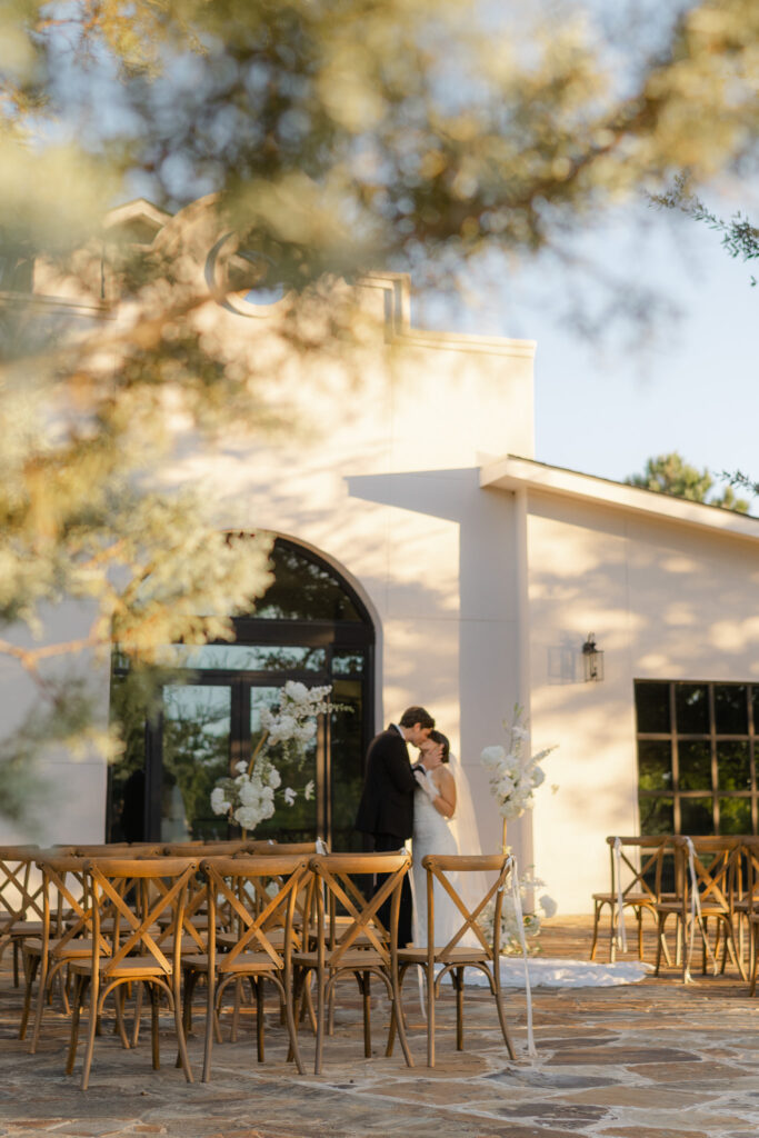 couple at the RoseBridge Estate Wedding venue ceremony space