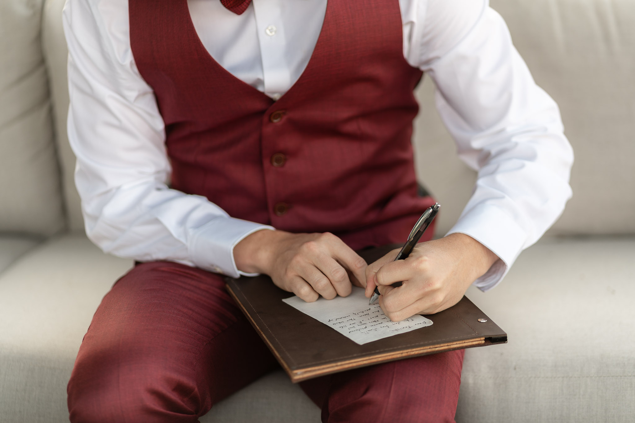 elopement idea: groom writes his personal letter to share with his bride