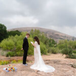 Intimate elopement ceremony on a secluded trail at Enchanted Rock State Park