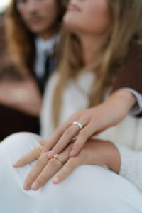 delicate details of couples rings