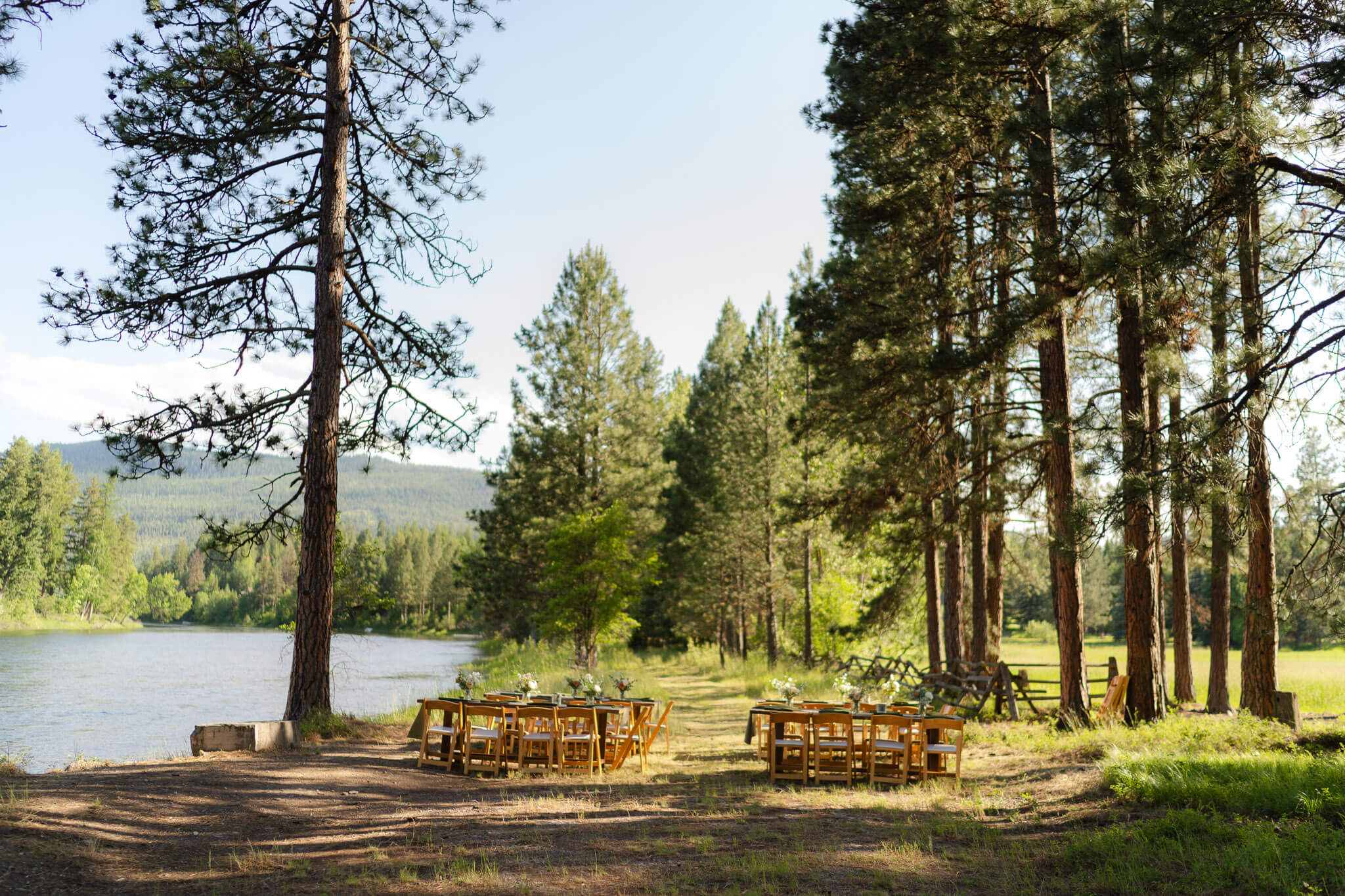 Intimate wedding setting along the Swan River captured by Kalispell Wedding Photographer