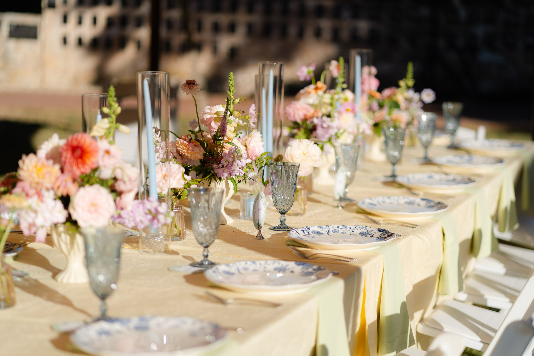 garden wedding setting