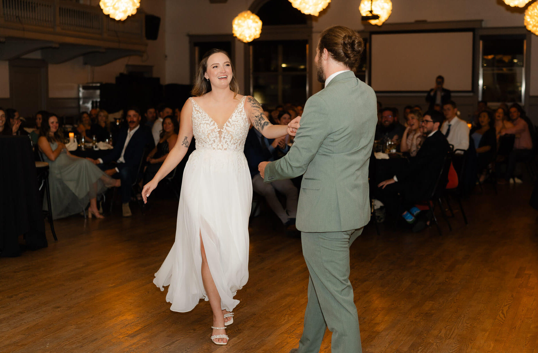 couple dancing at The Agave Room, Fort Collins, CO during their post elopement party