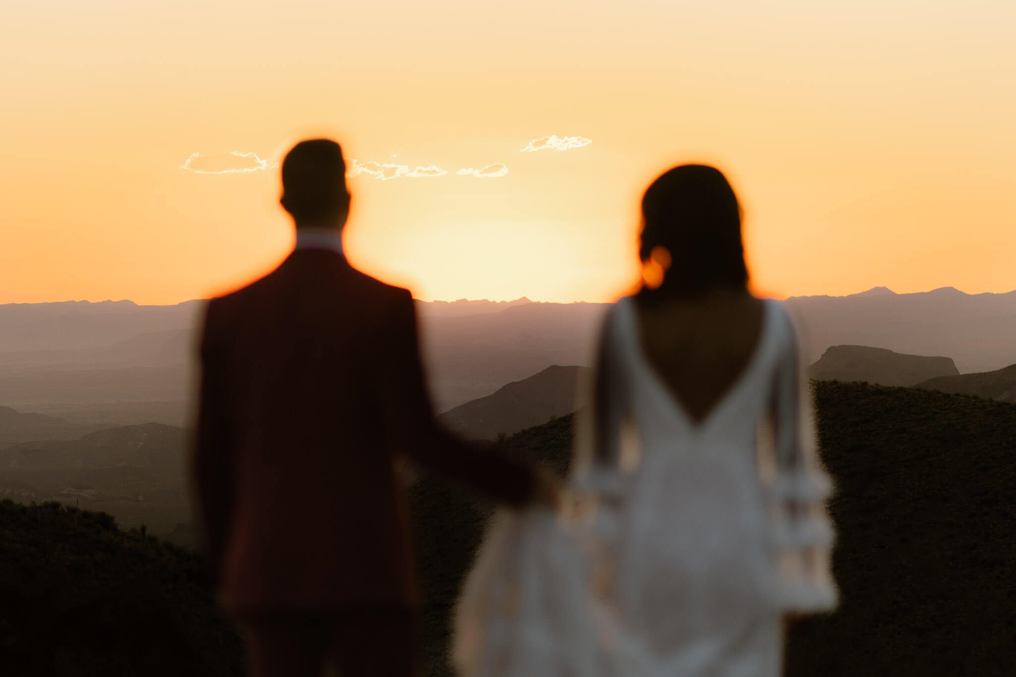 couple overlooking a West Texas sunset