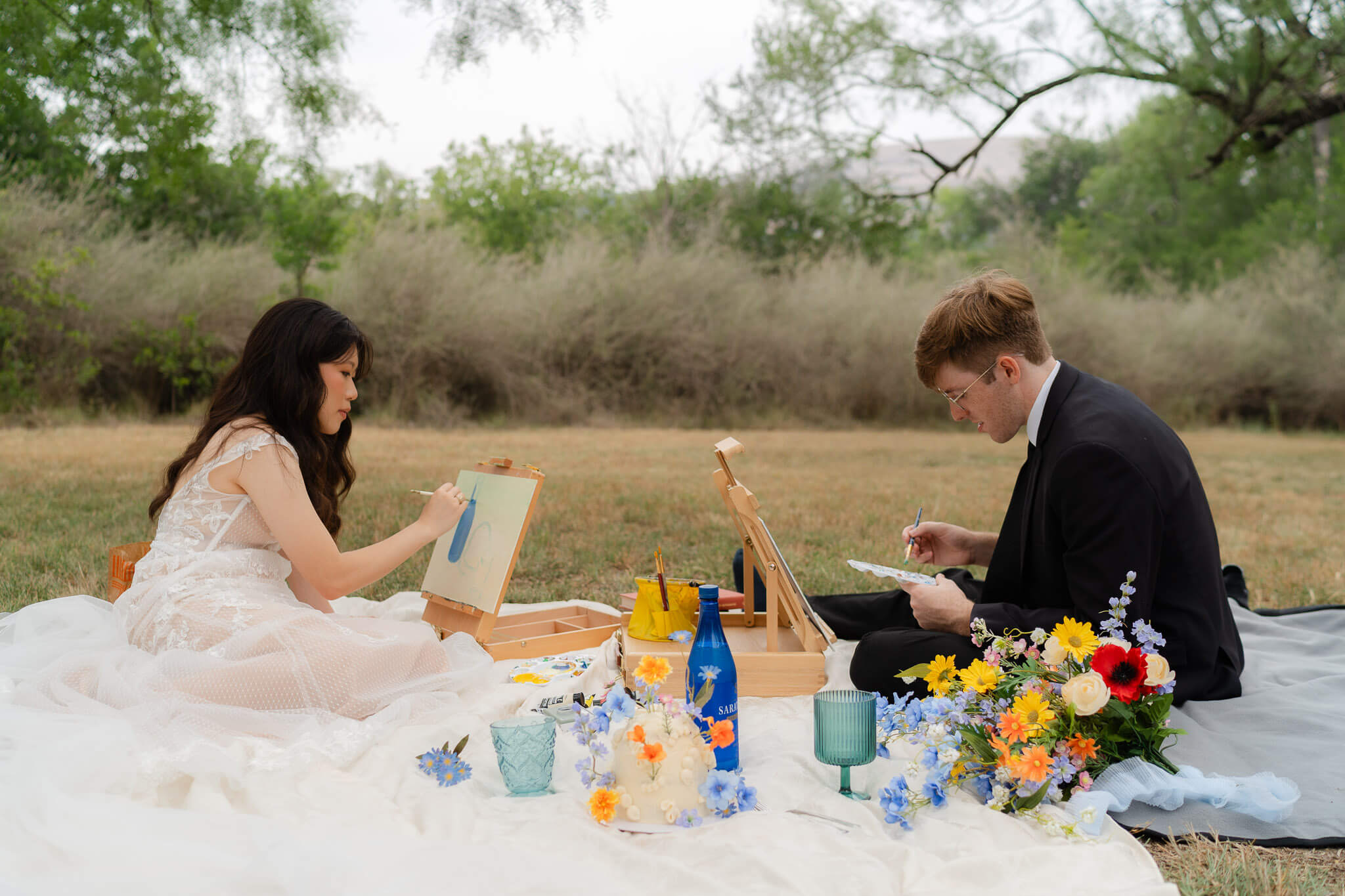 a relaxed elopement timeline means time to soak in the day with a picnic