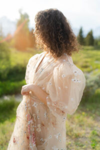 sun streams around a bride