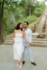 Texas engagement photos inspiration - garden staircase