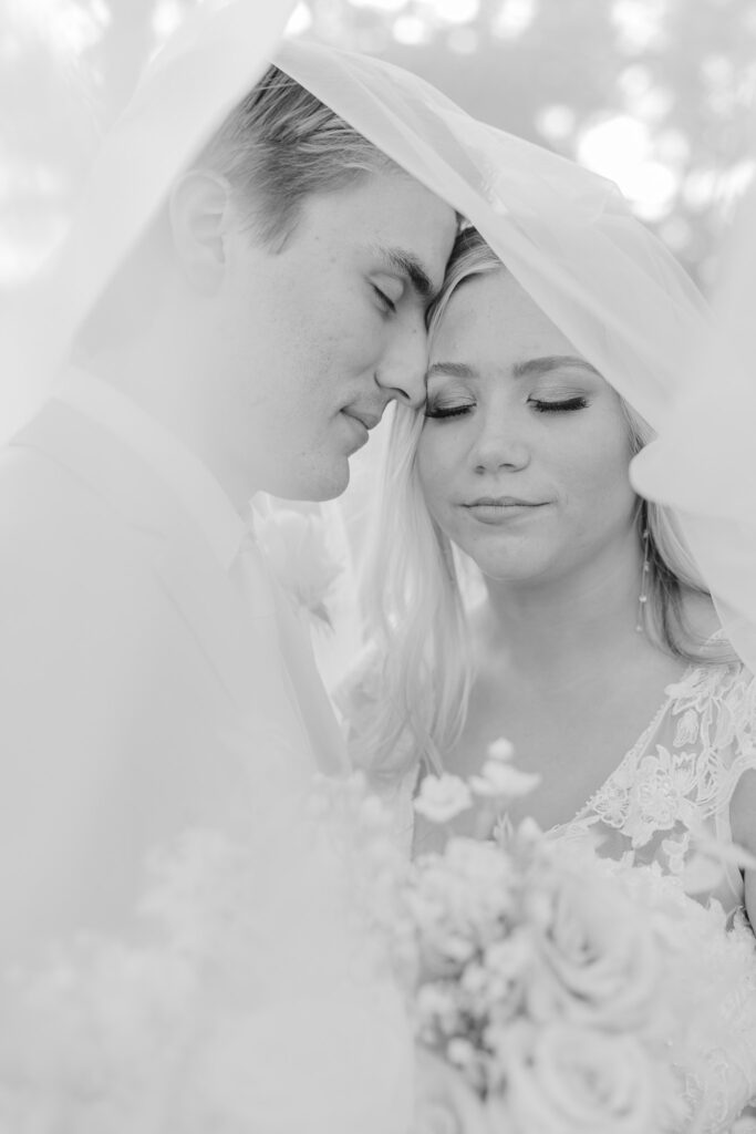 Bride and groom enjoying their micro wedding